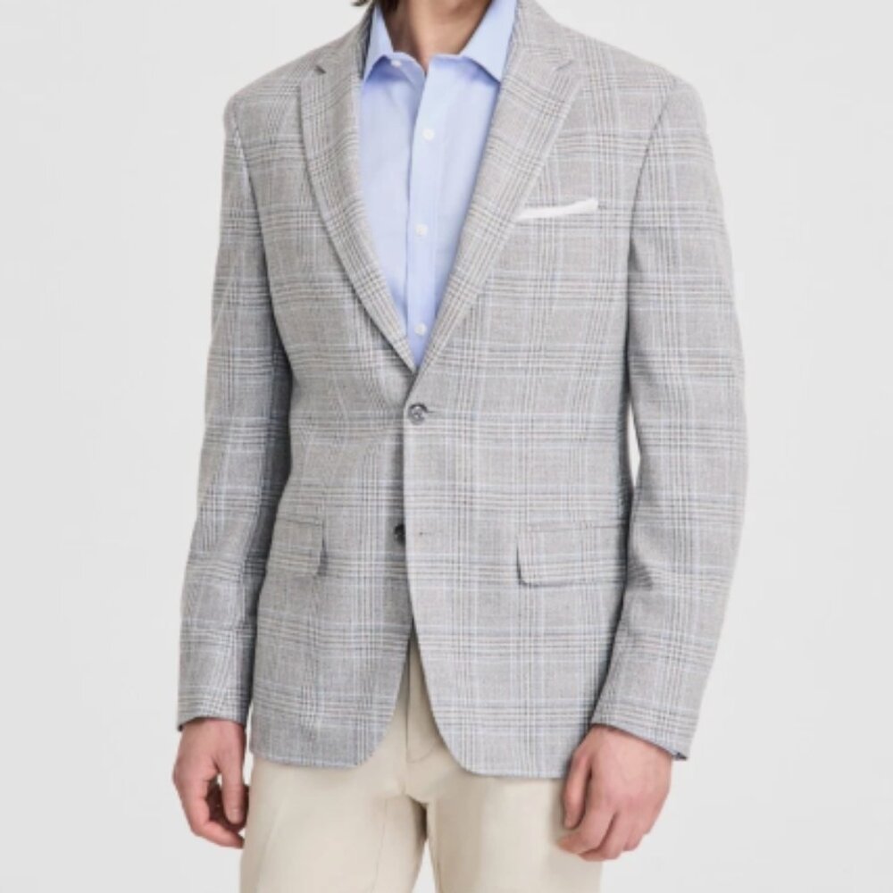 Tommy Hilfiger Men's Modern Fit Sport Coat Blazer 40R Light Blue/White NWT